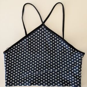 NWT Zara Navy & White Knit Halter Top